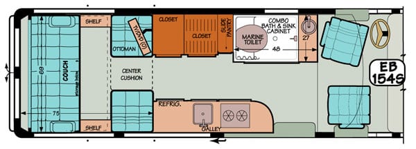 Converted Van Floor Plan EB154S.