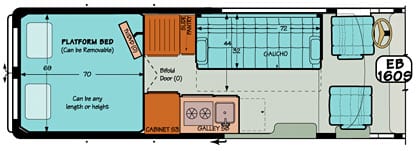 Converted Van Floor Plan EB160S.